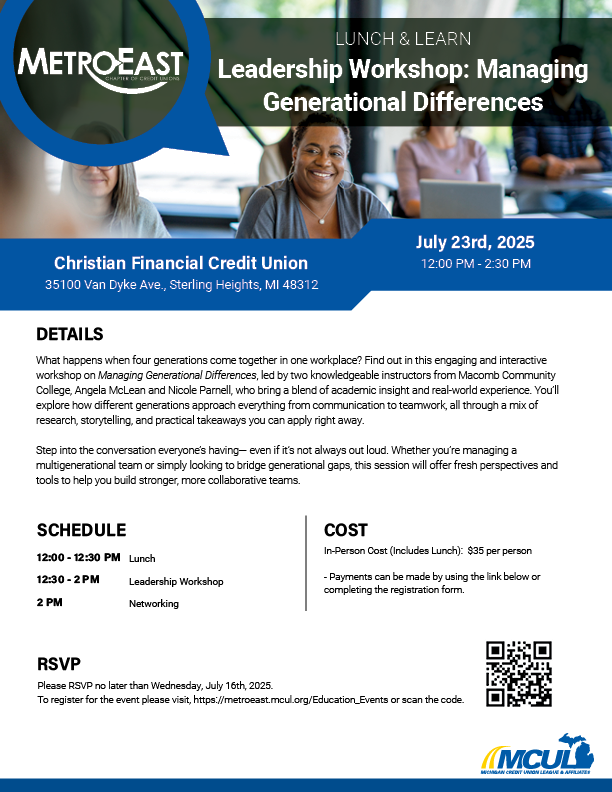 Lunch & Learn workshop flyer with event details